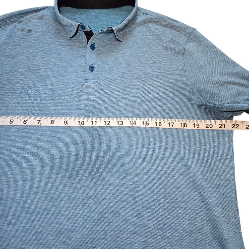 Men's Lululemon Evolution Short Sleeve Polo Shirt - Blue - Picture 5 of 6